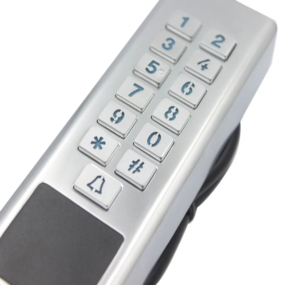 Door Access Control Keypad RFID Reader 2000 User Wiegand Input+Output Electric Lock Outdoor Waterproof Doorbell IP67 Zinc Alloy