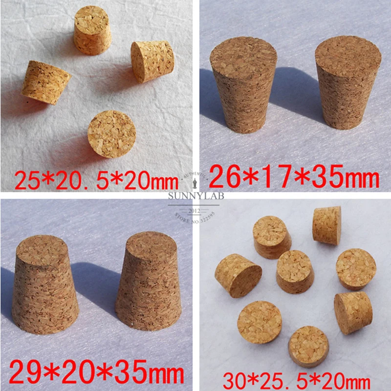10pcs or 100pcs Top DIA 7.5mm to 30mm Wooden Cork Lab Test Tube Stopper Kettle Pudding Bottle Cork Cap Burette Tube Wood Plug