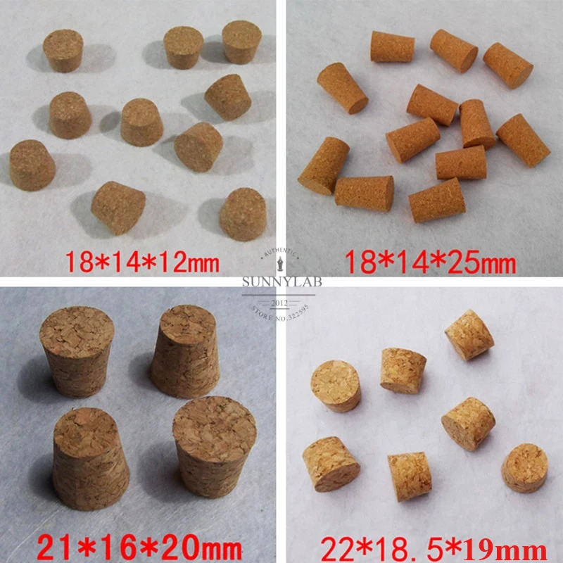 10pcs or 100pcs Top DIA 7.5mm to 30mm Wooden Cork Lab Test Tube Stopper Kettle Pudding Bottle Cork Cap Burette Tube Wood Plug