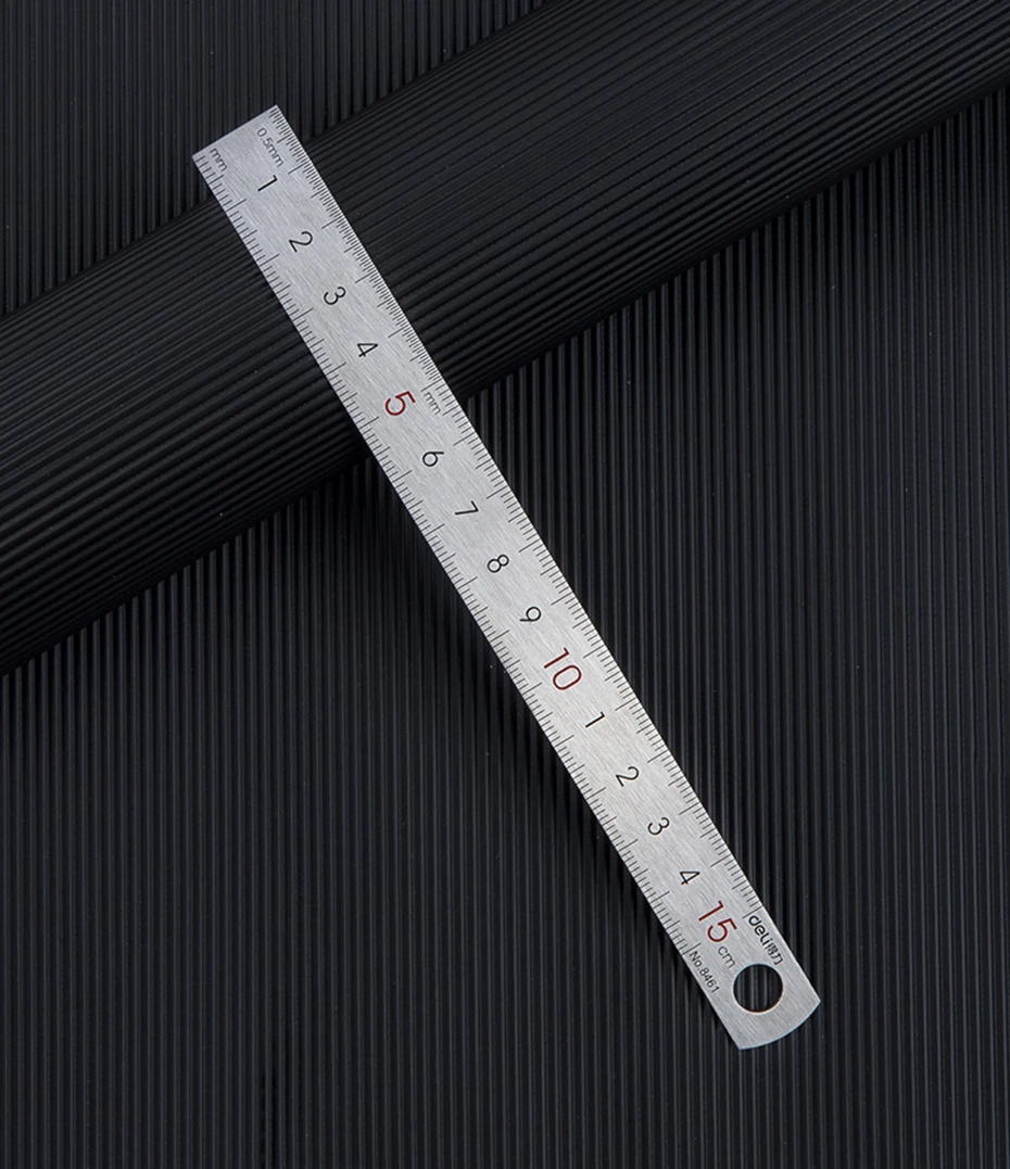 Deli Stainless Steel Metal Ruler 15/20/30cm Straight Line Rulers for School Kids Precision Measuring Drawing Reglas Tool Supplie
