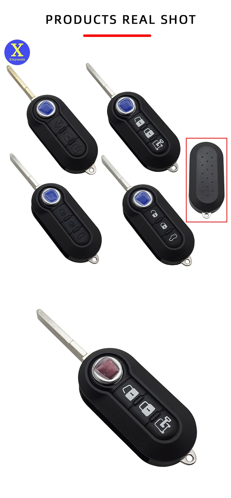 Cocolockey Smart Key for Car Key Shell Case Fob for FIAT 500 Panda Punto Bravo Ducato Stilo Remote Auto Key 3 Button SIP22 Blade