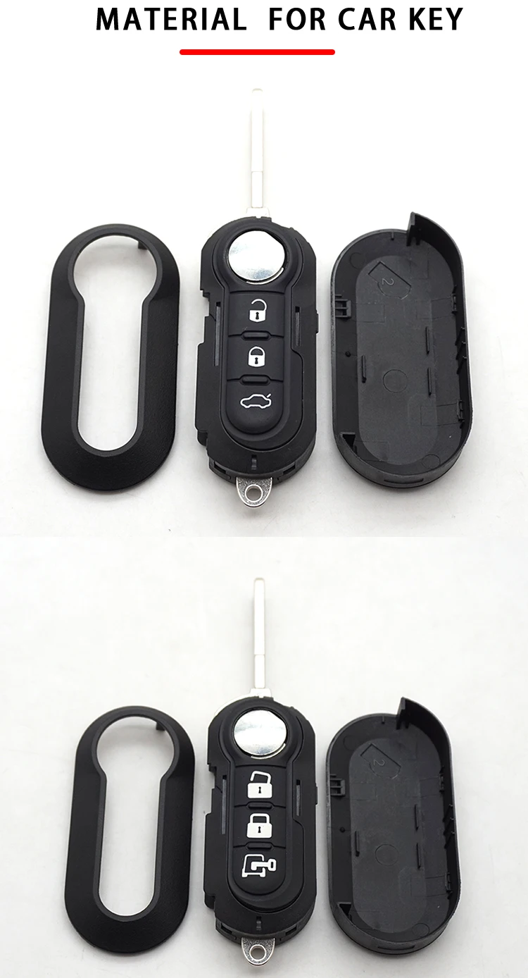 Cocolockey Smart Key for Car Key Shell Case Fob for FIAT 500 Panda Punto Bravo Ducato Stilo Remote Auto Key 3 Button SIP22 Blade