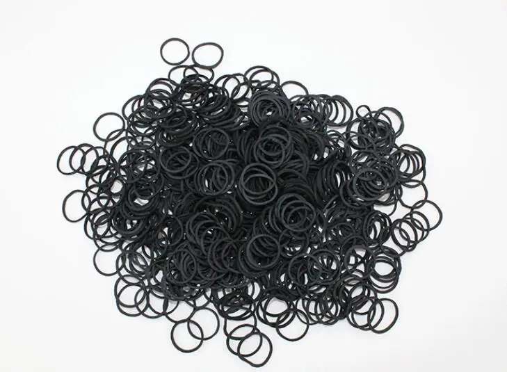 Mini Rubber Bands black Elastic Hair Bands Soft Hair Elastics Ties Bands for Office Supplies School Home 0.6*0.9