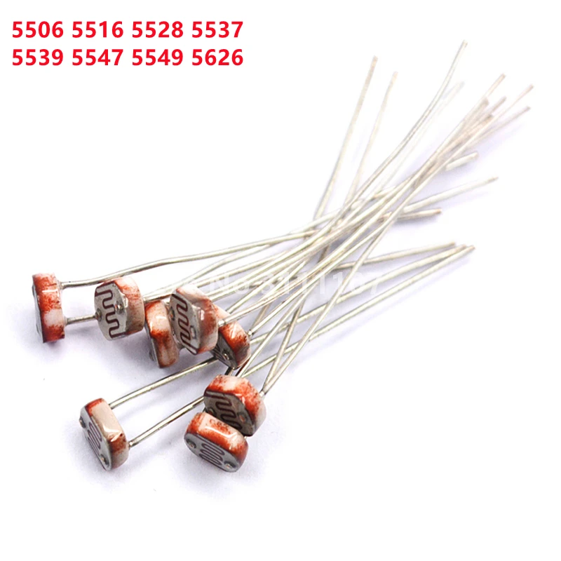 50PCS/LOT LDR Photo Light Sensitive Resistor Photoresistor Photoelectric Photosensitive Resistance GL5528 5537 5506 5516 5539