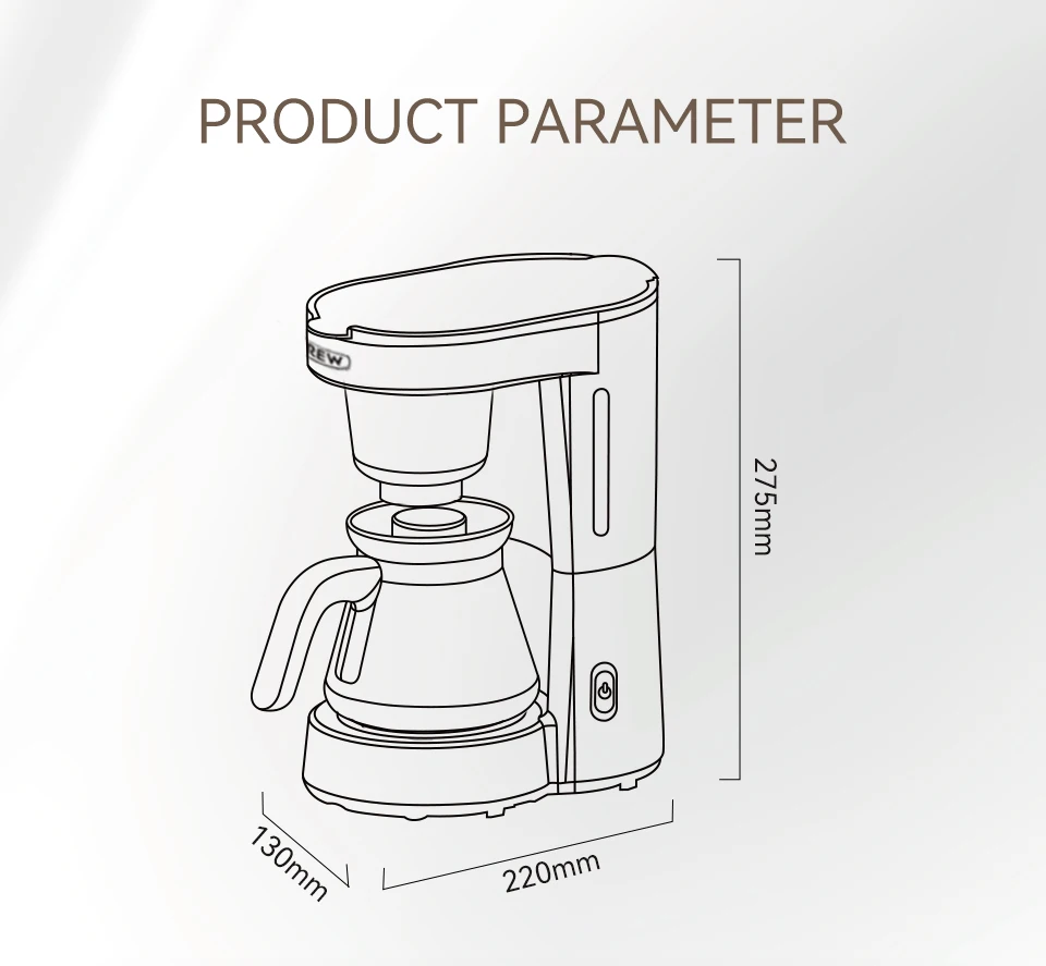 HiBREW 3 in 1 America Drip Coffee Machine Pour Over Coffee Maker Glass Teapot Hot Tea Maker 750ML H12