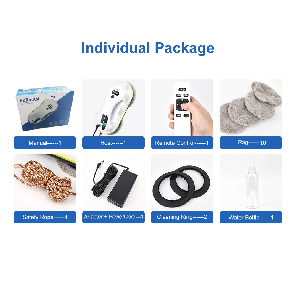 Household window automatic water spray cleaning robot vacuum cleaner remote control electric window wiper household glass wiper