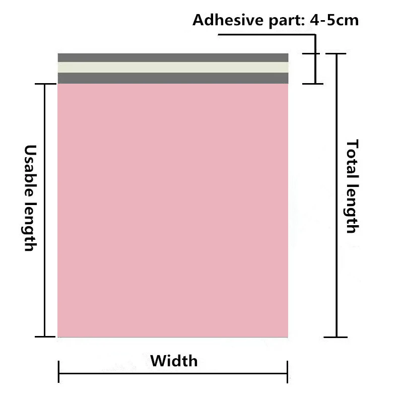 50Pcs Pink Courier Mailer Bags Packaging Poly Package Plastic Self-Adhesive Mailing Express Bag Envelope Postal Pouch Mailing