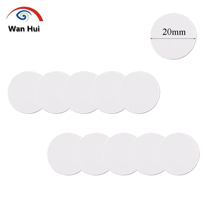 10Pcs T5577 EM4305 Rewtitable 125KHz RFID TagNFC Card Round Coin Card Chip Contactless ID Element Tags Sticker Label 20mm 25mm