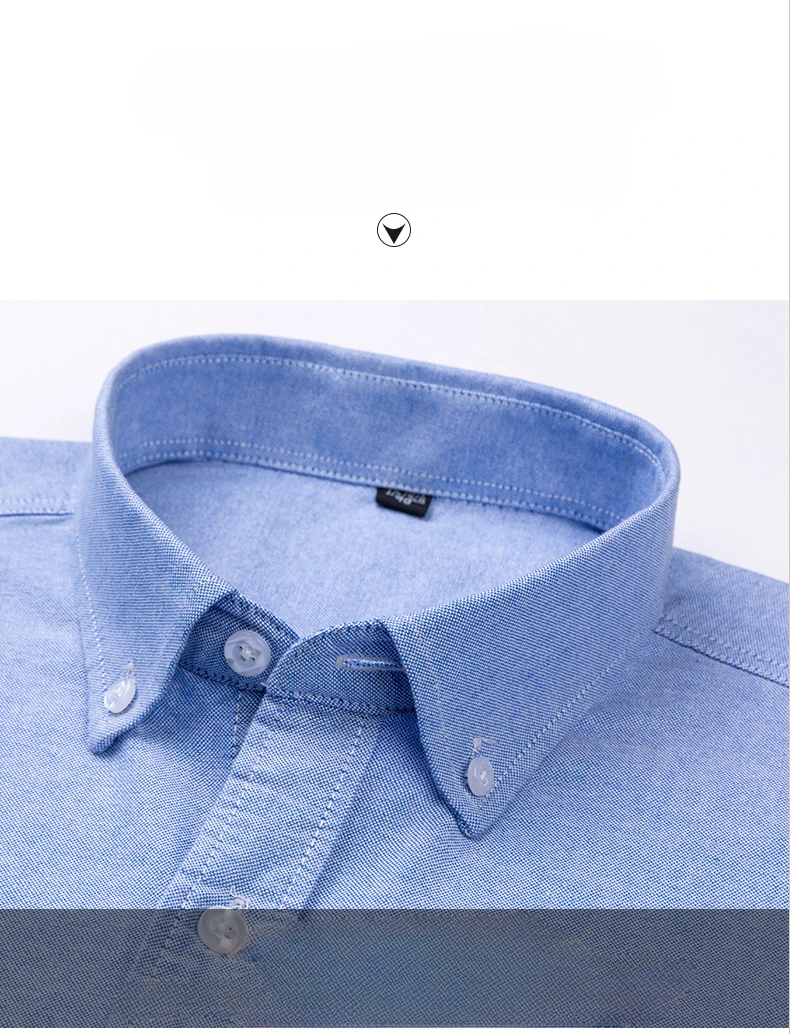 Large Size Full Men's Shirts 100% Pure Cotton Oxford Business Casual Shirt Soft Slim Fit Formal Plain Shirt Long Sleeve Clothes