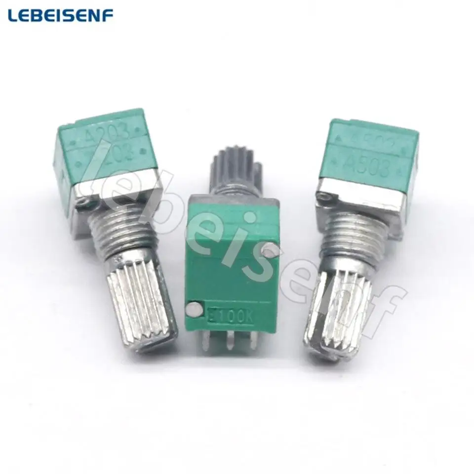 5pcs/lot Special Audio Amplifier High Precision 10% Double Potentiometer RK097G A20K A50K A100K Handle Length 15MM Flower Axis
