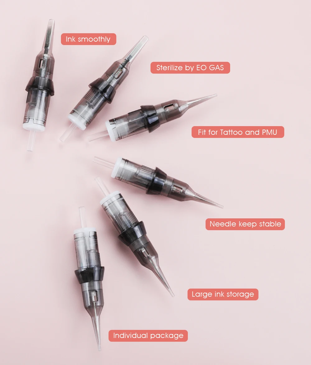 20pcs/Box Tattoo Needles Revolution Cartridge Curved Magnum Shader 0.16/0.18/0.3/0.35mm Tattoo Cartridges for Permanent Makeup