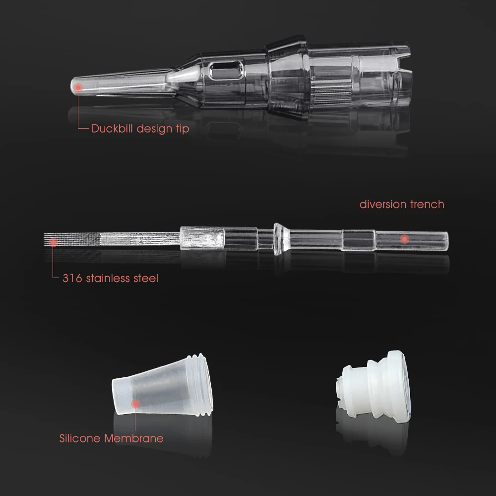 20pcs/Box Tattoo Needles Revolution Cartridge Curved Magnum Shader 0.16/0.18/0.3/0.35mm Tattoo Cartridges for Permanent Makeup