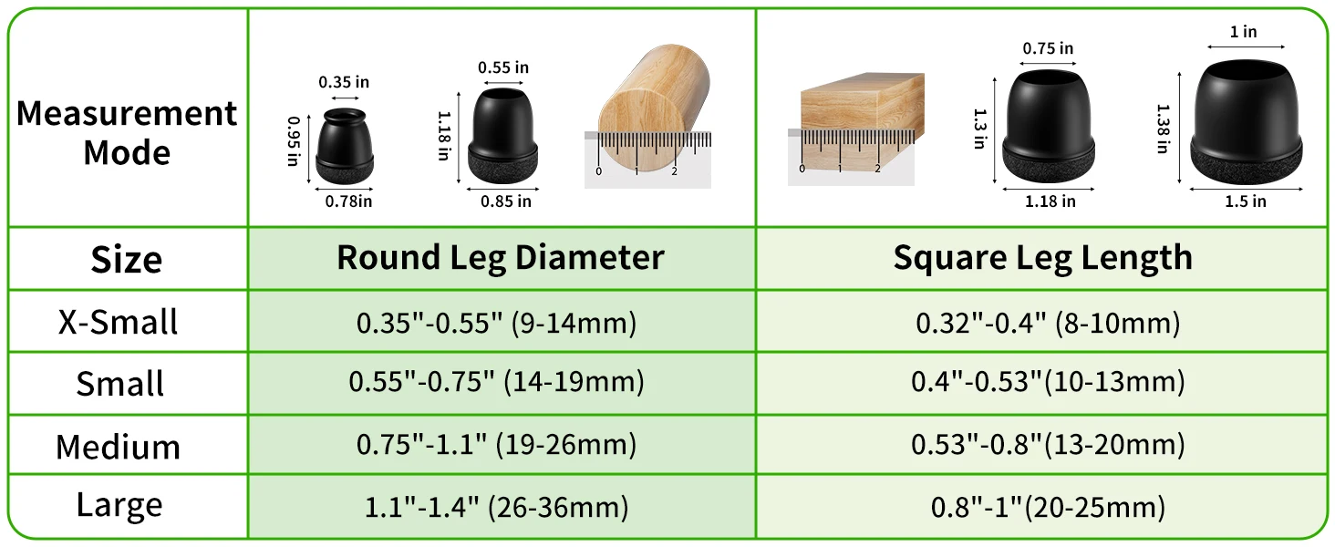 8pcs Black Round Chair Leg Protectors Anti-Slip Silicone Foot Covers for Hardwood Floors Furniture Feet Pads to Prevent Scratche