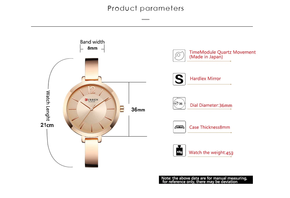 CURREN Fashion Gold Women Watches Stainless Steel Ultra Thin Quartz Watch Woman Romantic Clock Women's Watches with Box