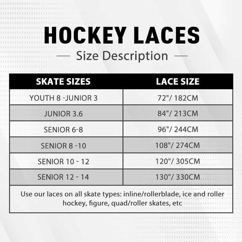 UICE Ice Hockey Skate Laces 84-120in Hockey Accessories Dual Layer Braid Hockey Shoelaces Ice Hockey Equipment