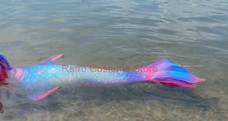 Swimming Mermaid Tail For Girls Kids Beach Dress Pool Swimming Suit With Monofin Hand Fin Mermaid Cosplay Anime Costume