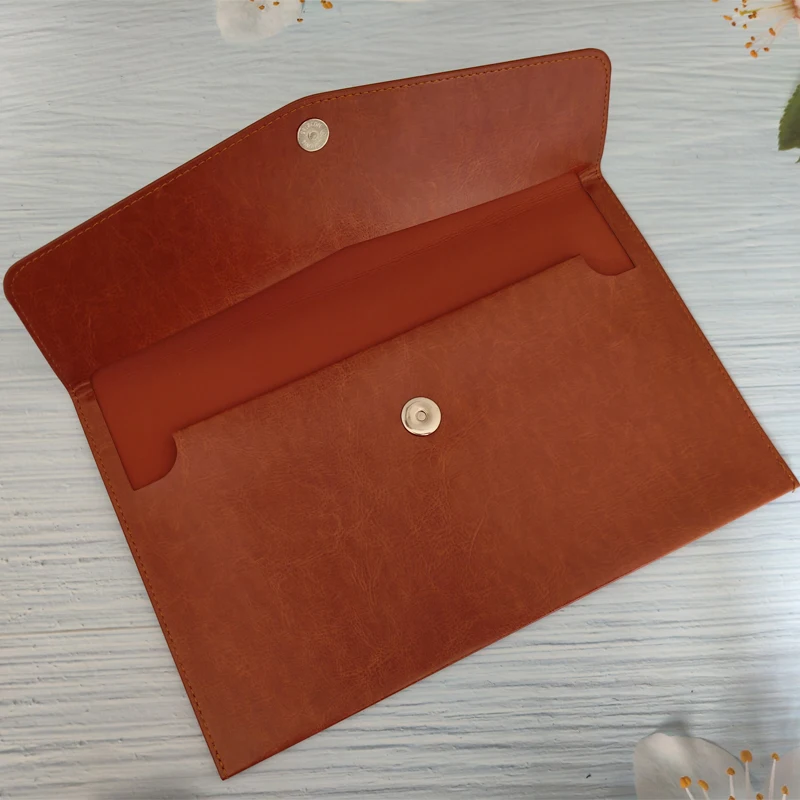 A4 A5 A6 Leather File Folder Data Package Document Bag Fashion Briefcase Data Contract Bill File Bag School Office Supplies