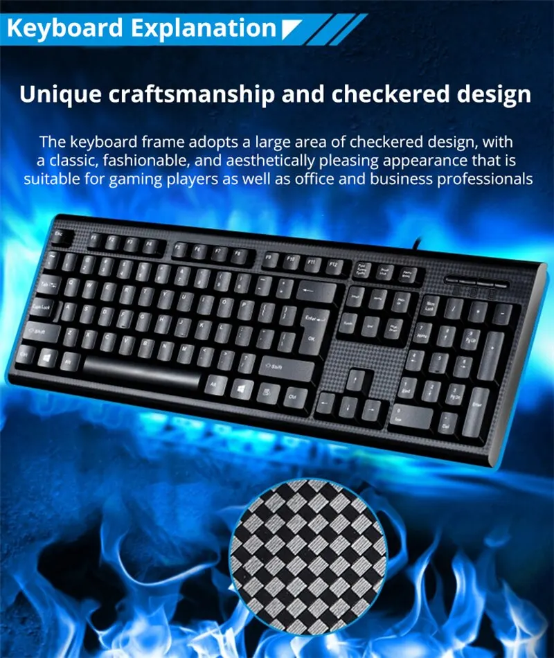 Q9 Single Keyboard USB Square Mouth Business Office Home PS2 Round Hole Wired Desktop Computer