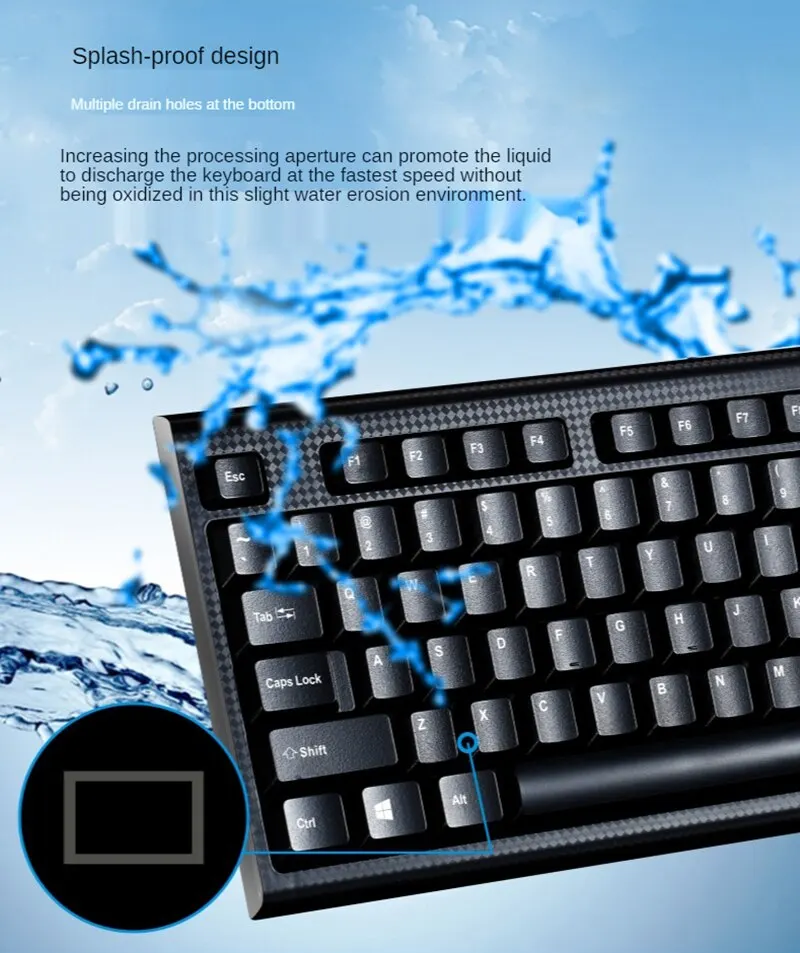 Q9 Single Keyboard USB Square Mouth Business Office Home PS2 Round Hole Wired Desktop Computer