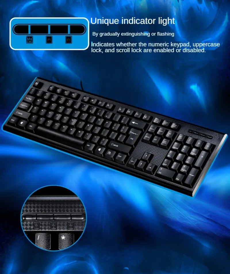 Q9 Single Keyboard USB Square Mouth Business Office Home PS2 Round Hole Wired Desktop Computer