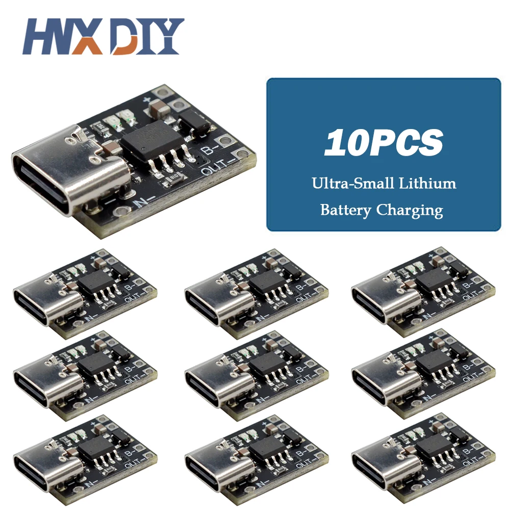 5/10pcs Ultra-Small Lithium Battery Charging Panel 1A Ternary Lithium Battery 3.7V4.2V Charger Module Type-C Protection Board