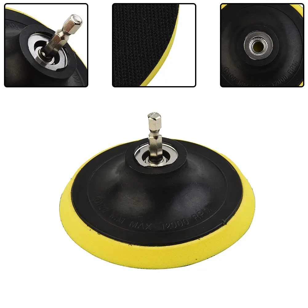 Sanding Pad With M10/M14 Drill Adapter 3/4/5/6/7in For Buffing Cleaning Metal Glass Ceramic Grinders Polishing Power Tool Part