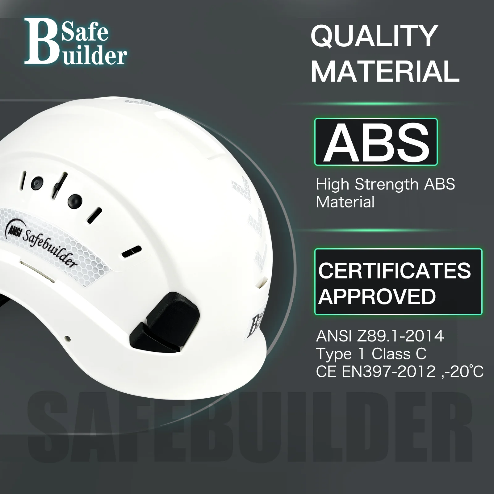 ANSI Construction Safety Helmet ABS Hard Hat Adjustable Ventilation System CE EN397 Hardhats Industrial Work Head Protection