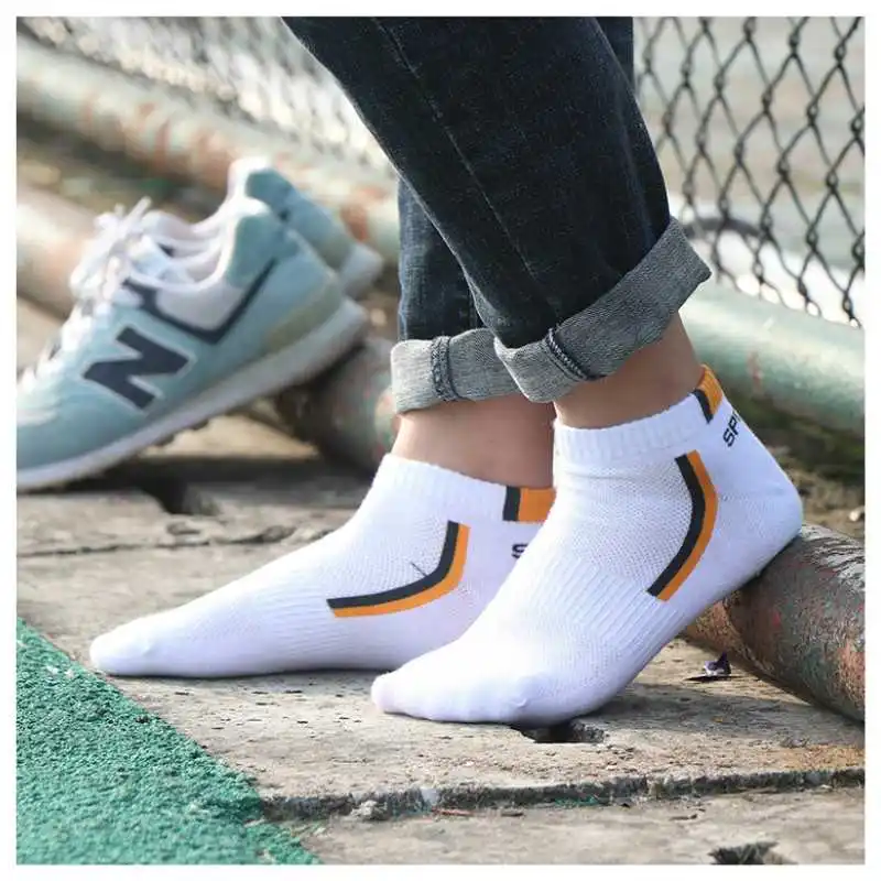 10 Pair High Quality Men Ankle Socks Breathable Cotton Sports Socks Mesh Casual Athletic Summer Thin Cut Short Sokken Size 38-48