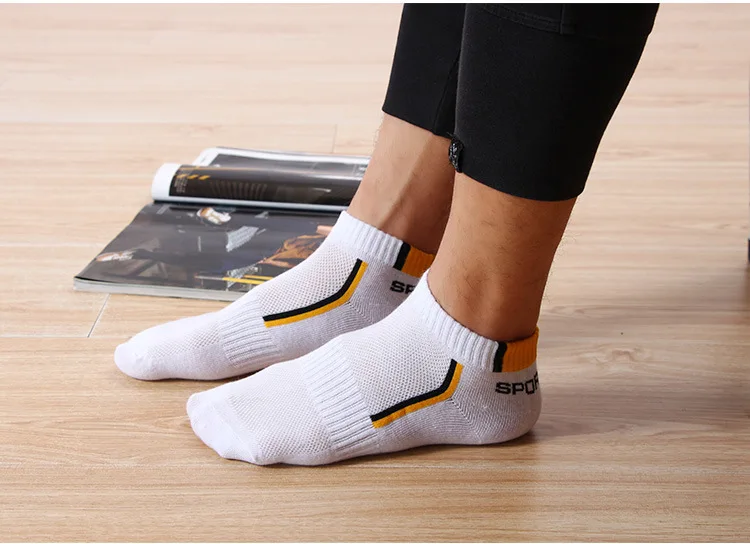 10 Pair High Quality Men Ankle Socks Breathable Cotton Sports Socks Mesh Casual Athletic Summer Thin Cut Short Sokken Size 38-48