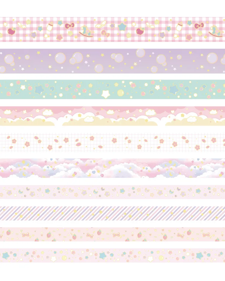 10 pcs/set Kawaii Pink world gold Decorative Adhesive Tape Masking Washi Tape Diy Scrapbooking Sticker Label Japanese Stationery