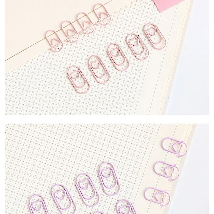 TUTU 50pcs /bag mini heart gold rose gold Color Clip Bookmark binder clip Office Accessories paper Clips Patchwork Clip H0481