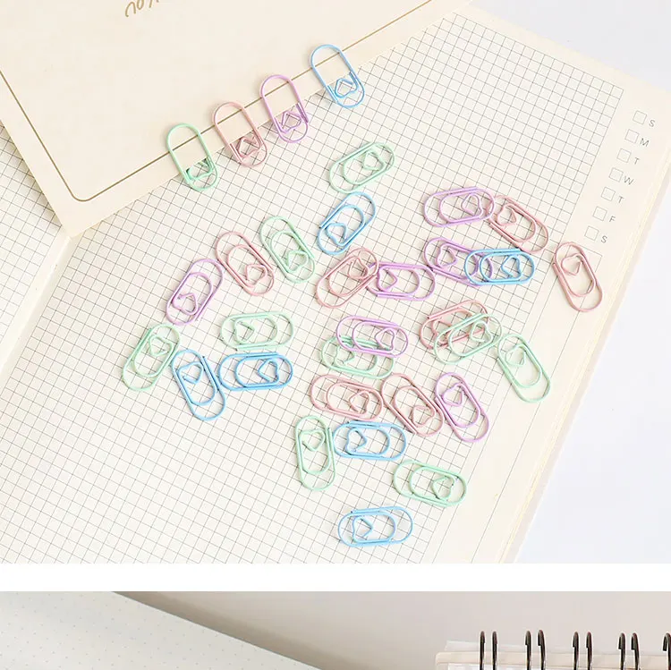TUTU 50pcs /bag mini heart gold rose gold Color Clip Bookmark binder clip Office Accessories paper Clips Patchwork Clip H0481