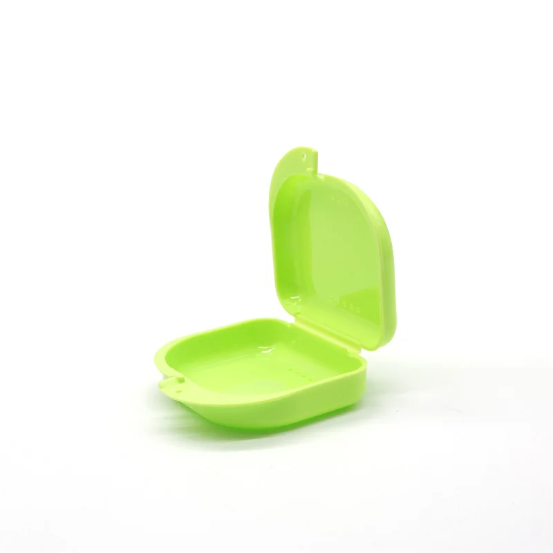 50Pcs Dental Orthodontic Retainer Box Denture Storage Container Mouth Guard Case with Vent Holes and Hinged Lid