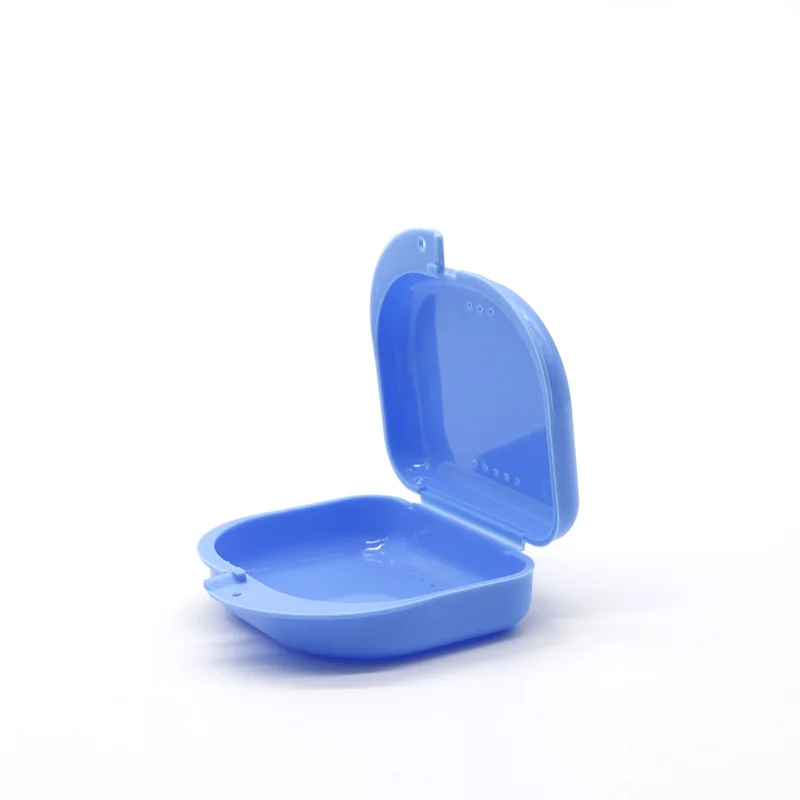 50Pcs Dental Orthodontic Retainer Box Denture Storage Container Mouth Guard Case with Vent Holes and Hinged Lid