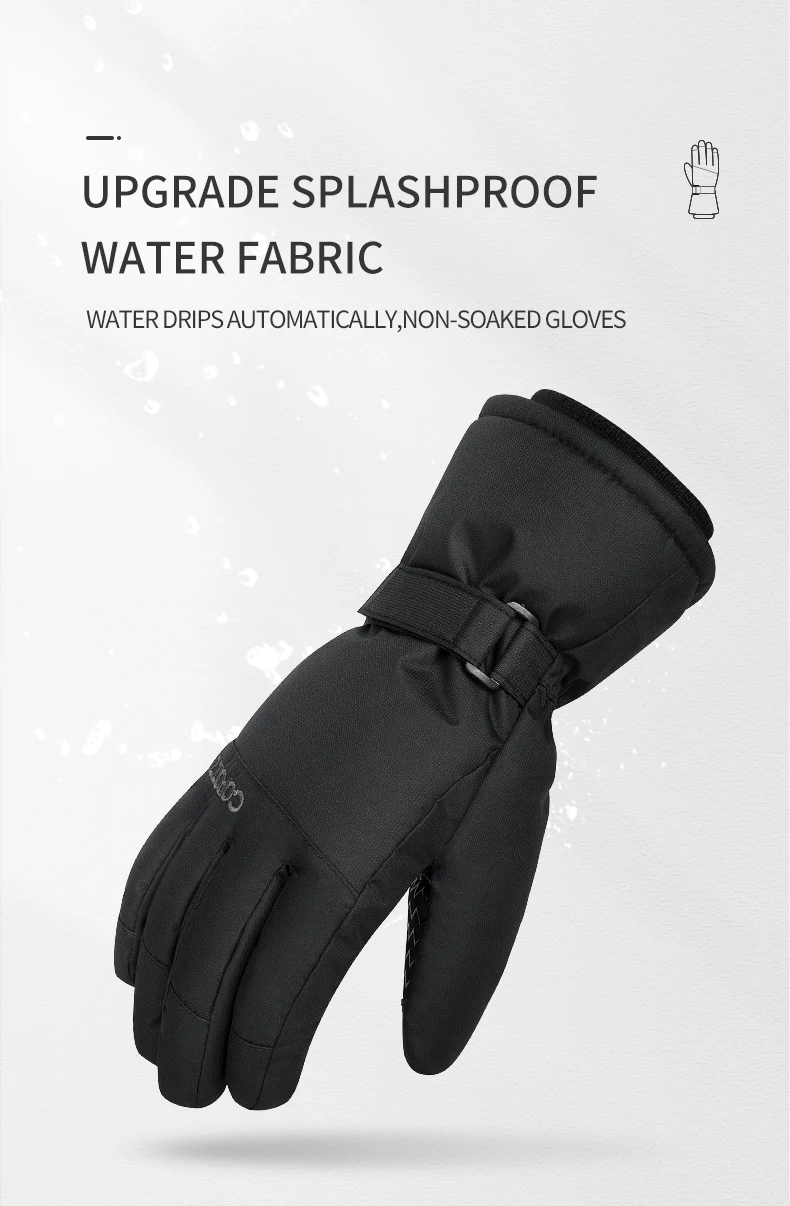 Copozz Men Women Winter Ski Gloves Waterproof Ultralight Snowboard Gloves Motorcycle Riding Snow Keep Warm Windproof Gloves