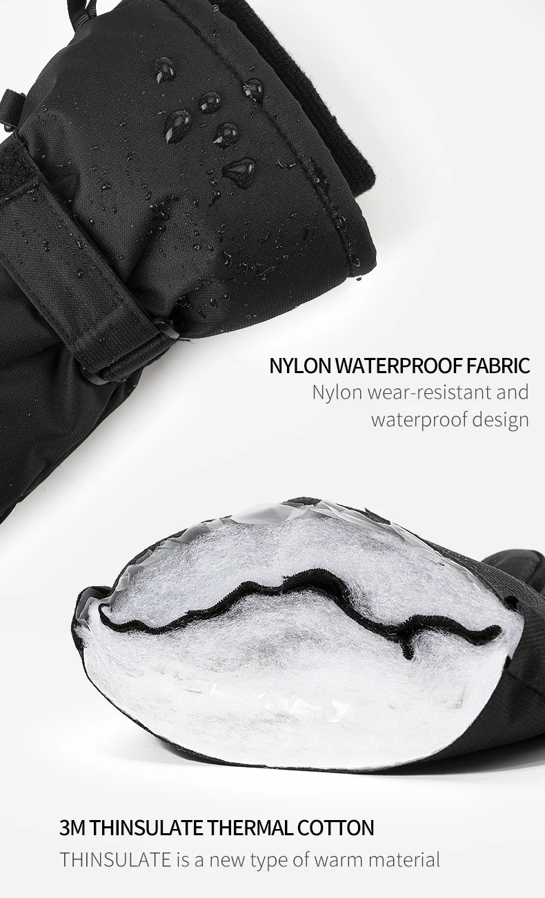 Copozz Men Women Winter Ski Gloves Waterproof Ultralight Snowboard Gloves Motorcycle Riding Snow Keep Warm Windproof Gloves