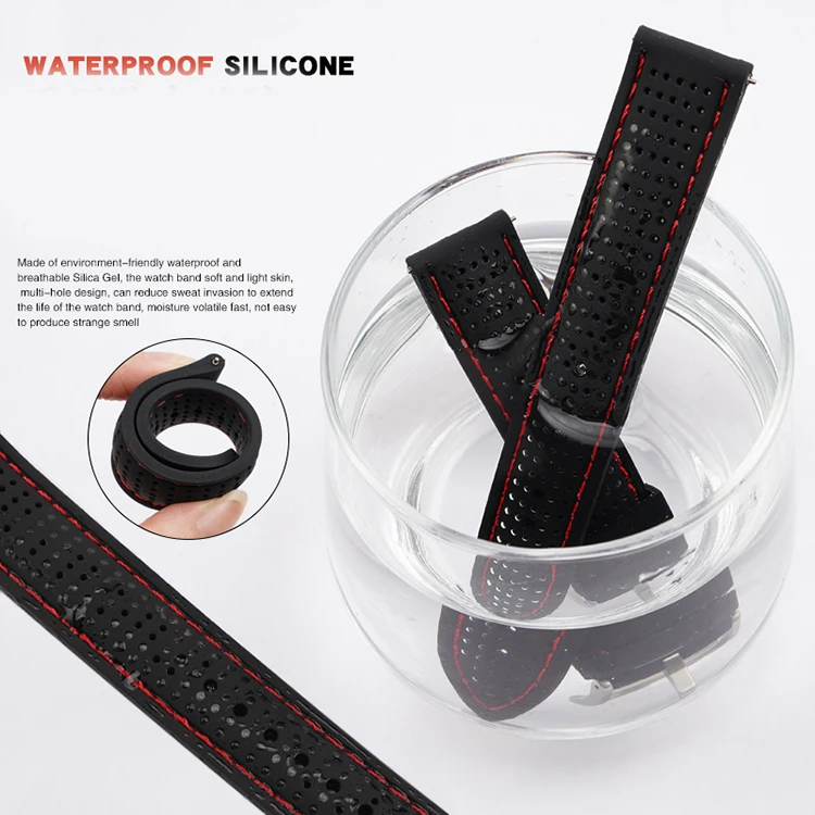 18mm 20mm 22mm 24mm Silicone Sport Strap Waterproof Rubber Men Replacement Band for Samsung S3 Huawei Watch GT2 46mm Amazfit GTR