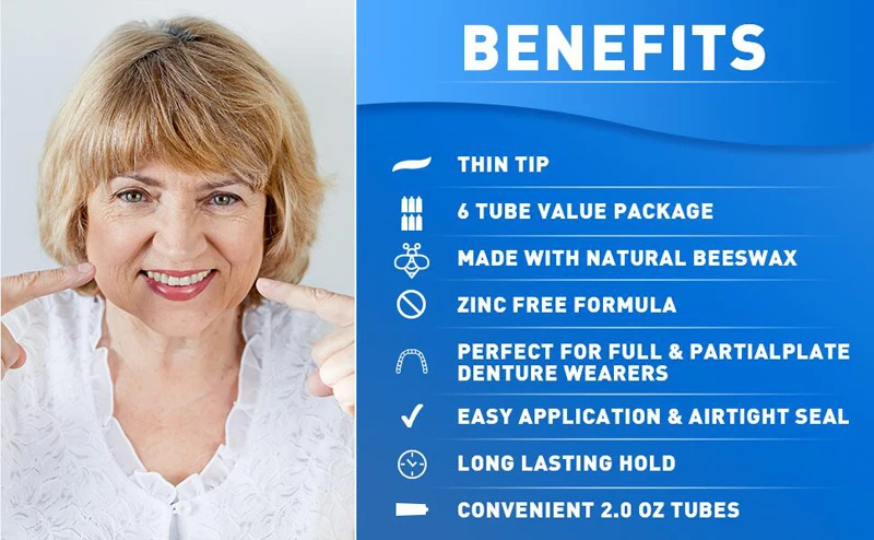 Y-Kelin Denture Adhesive Cream 1/3/12 Pack Original Formula Zinc Free Extra Strong Hold For Upper Lower or Partials All Day