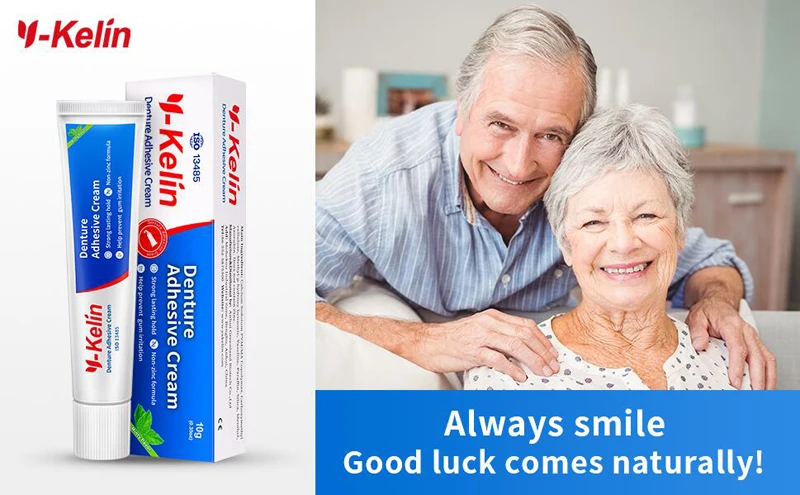 Y-Kelin Denture Adhesive Cream 1/3/12 Pack Original Formula Zinc Free Extra Strong Hold For Upper Lower or Partials All Day