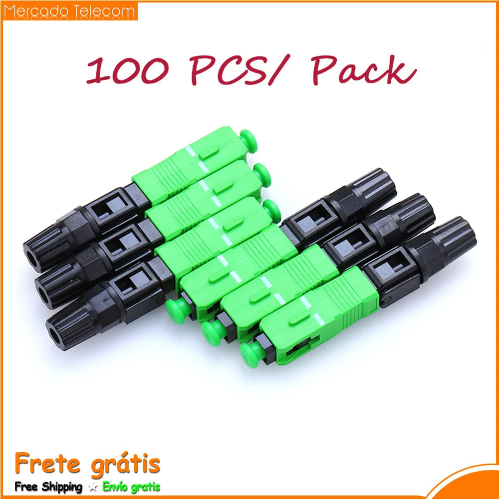 50pcs 100pcs SC APC Fast Connector Embedded Connector FTTH Tool Cold Fiber Fast Connector SC Fiber Optic Connector