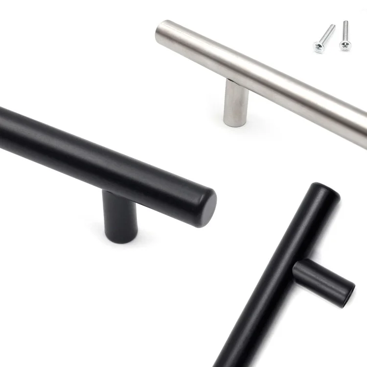 Modern Gold Brushed Straight Cupboard Handles Knobs Stainless Steel Brushed Black Gold Kitchen Door Handles Cabinet Pull