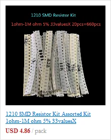 50pcs/lot 3296W Series 500R 1K 2K 5K 10K 20K 50K 100K 200K 1M Multi-turn Potentiometer 10K Variable Resistors with Box Set