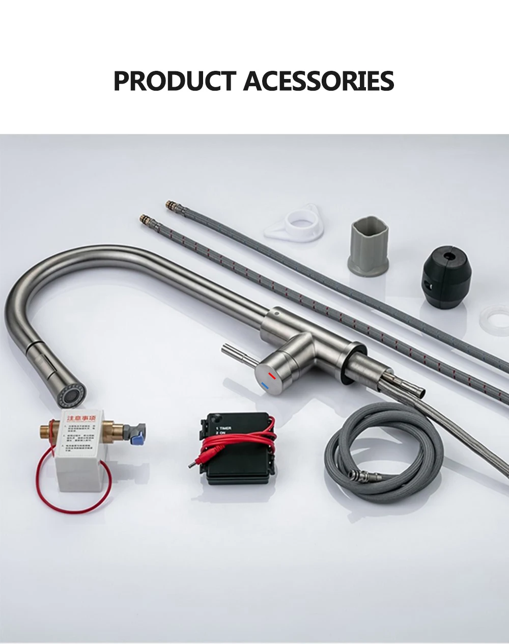 DQOK Kitchen Faucet Pull Out Brushed Nickle Sensor Stainless Steel Black Smart Induction Mixed Tap Touch Control Sink Tap