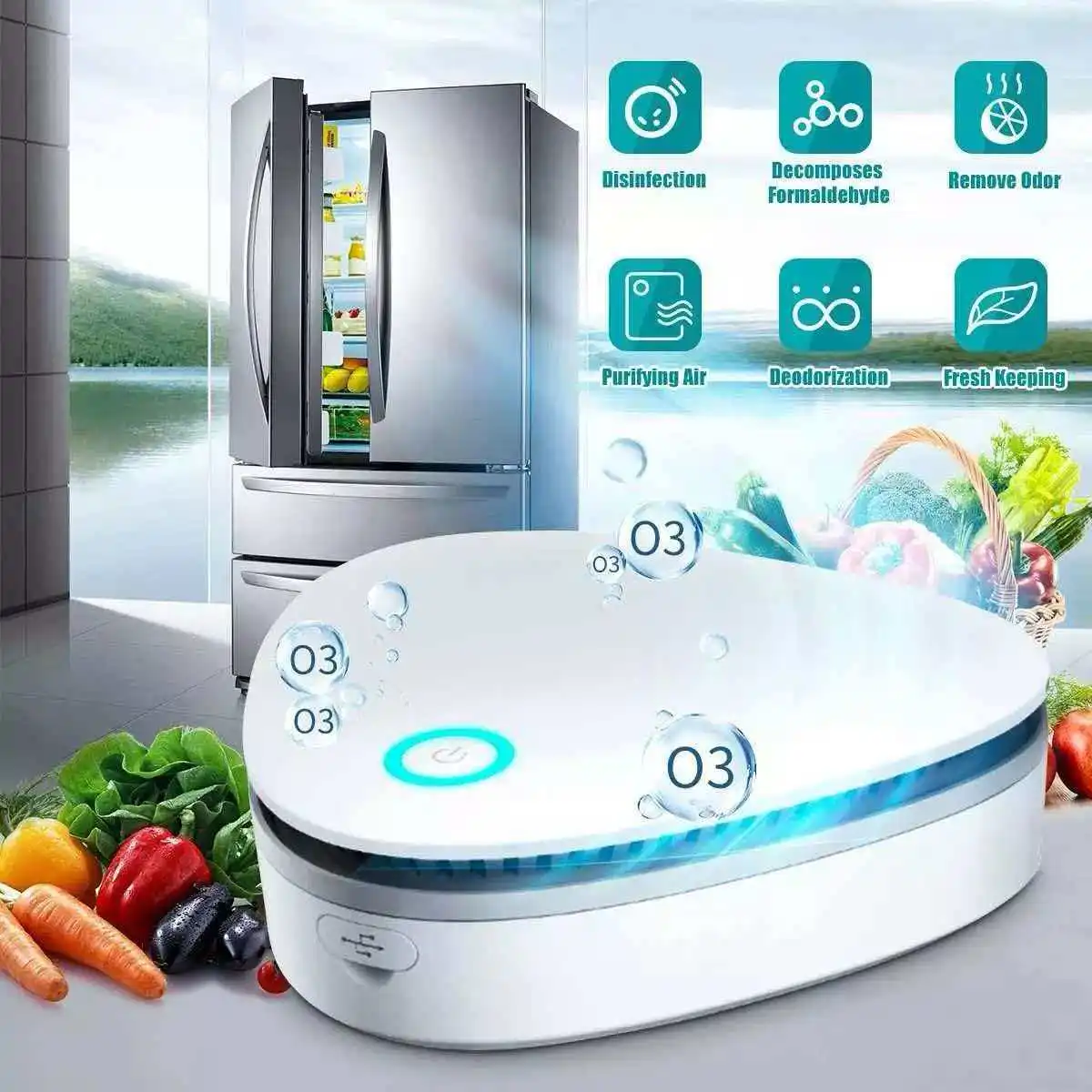 Ozone Air Purifier Sterilizer Deodorizer for Bathroom Toilet Shoe Cabinet Car Mounted Deodorization And Disinfection Device