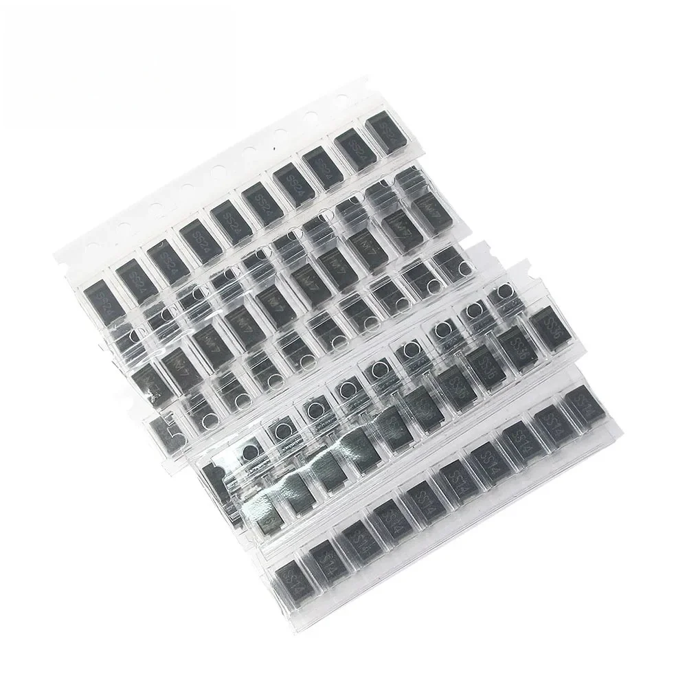 Takefast 90pcs SMD Diode Kit 1N4007 1N4001 1N4004 SS14 SS16 SS24 SS26 SS34 SS36 9 Values X10pcs Rectifier Diodes Schottky