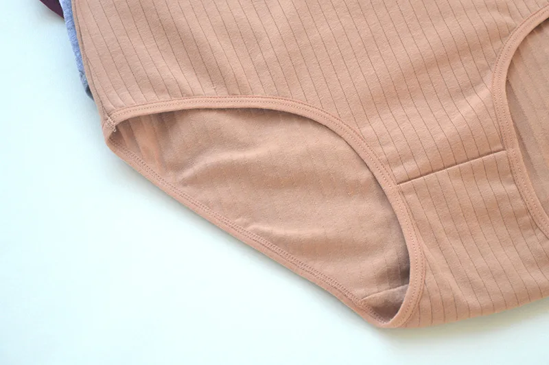 6pcs Cotton Women Panties Lady Plus Size Underwear High Waist Briefs Breathable Solid Color Female Lingerie Shorts