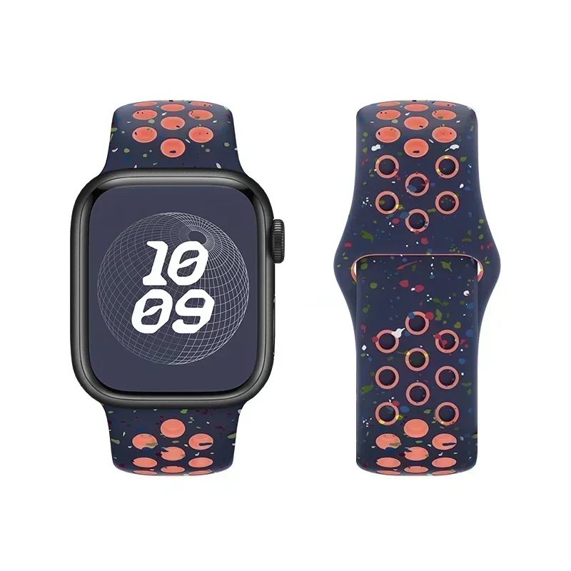 Original Silicone Watch Strap For Apple Ultra 2 49MM Sports Rubber Band For Iwatch 10 9 8 7 6 SE 4 3 2 45MM 44MM 42MM 41MM 46MM