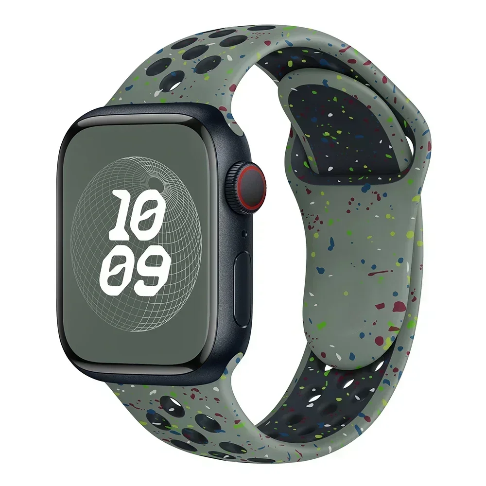 Original Silicone Watch Strap For Apple Ultra 2 49MM Sports Rubber Band For Iwatch 10 9 8 7 6 SE 4 3 2 45MM 44MM 42MM 41MM 46MM
