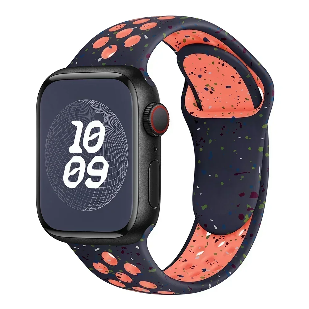 Original Silicone Watch Strap For Apple Ultra 2 49MM Sports Rubber Band For Iwatch 10 9 8 7 6 SE 4 3 2 45MM 44MM 42MM 41MM 46MM