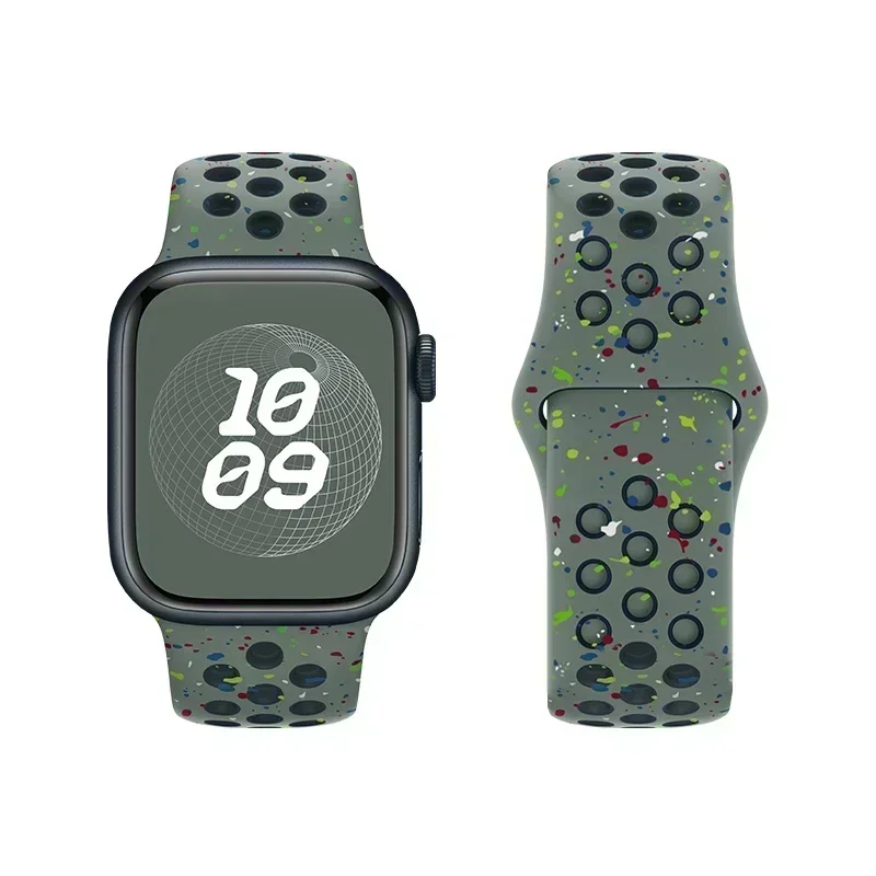Original Silicone Watch Strap For Apple Ultra 2 49MM Sports Rubber Band For Iwatch 10 9 8 7 6 SE 4 3 2 45MM 44MM 42MM 41MM 46MM